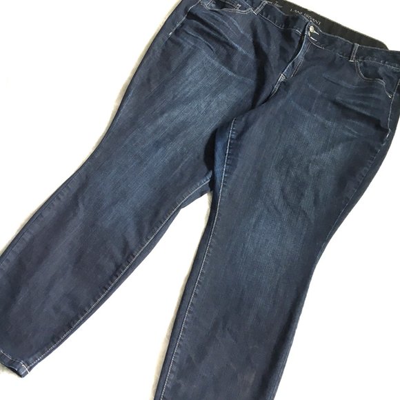 LANE BRYANT Dark Denim Tighter Tummy Tech Skinny Jeans Sz 28 - Picture 4 of 13